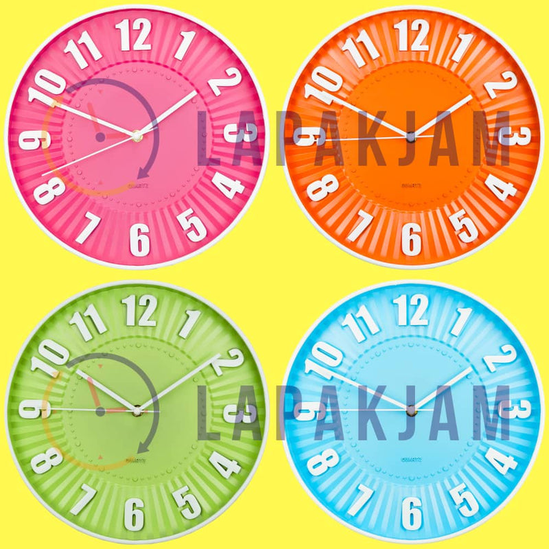 Jam Dinding Analog Polos Minimalis Kikai Pink JDKI9750PIN