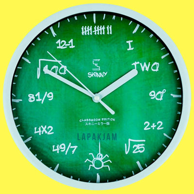 Jam Dinding Analog Polos Minimalis Skinny Hijau Chalk JDSKINCLASSK1123-HIJCHA