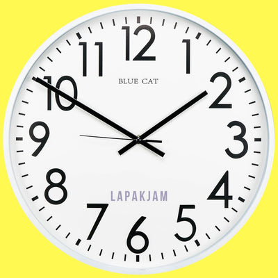 Jam Dinding Analog Polos Minimalis Bluecat Putih JD45BLU304PT