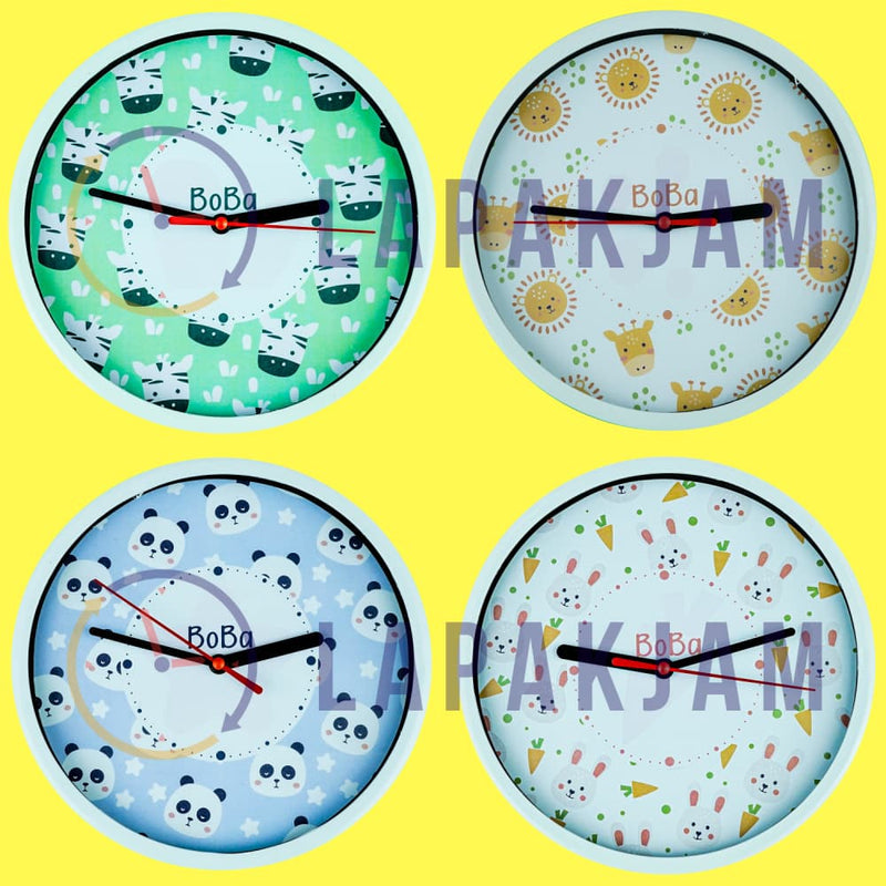 Jam Dinding Analog Animal Boba Kelinci JDBOBABB1188KEL