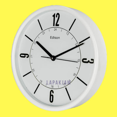 Jam Dinding Analog Polos Minimalis Edison Putih JDEDIEDW275-B2PUT
