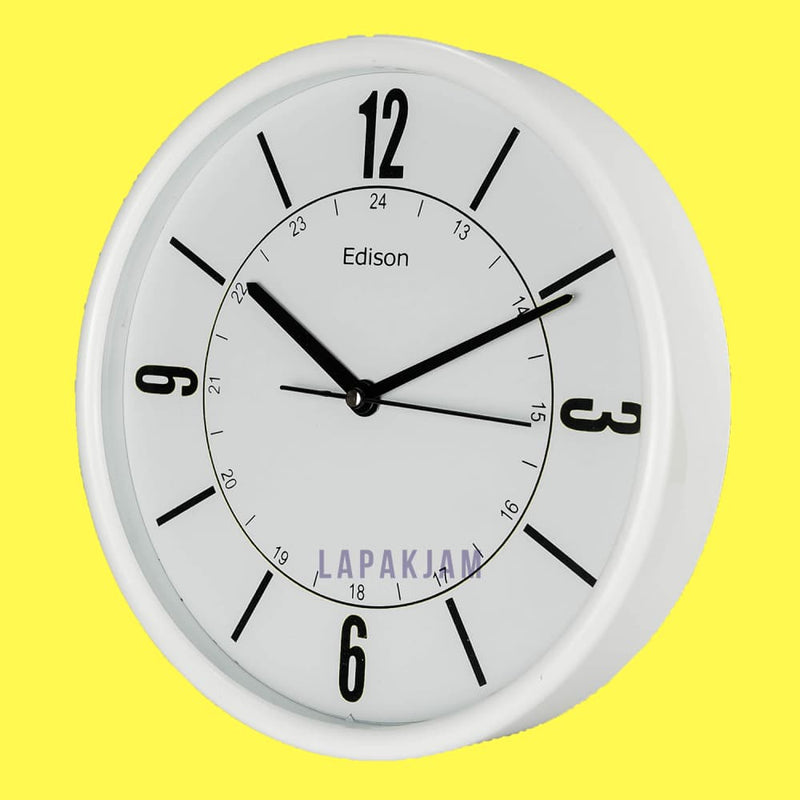 Jam Dinding Analog Polos Minimalis Edison Putih JDEDIEDW275-B2PUT
