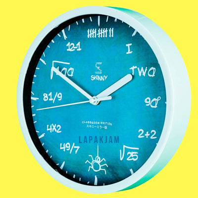 Jam Dinding Analog Polos Minimalis Skinny Biru Chalk JDSKINCLASSK1123-BIRCHA