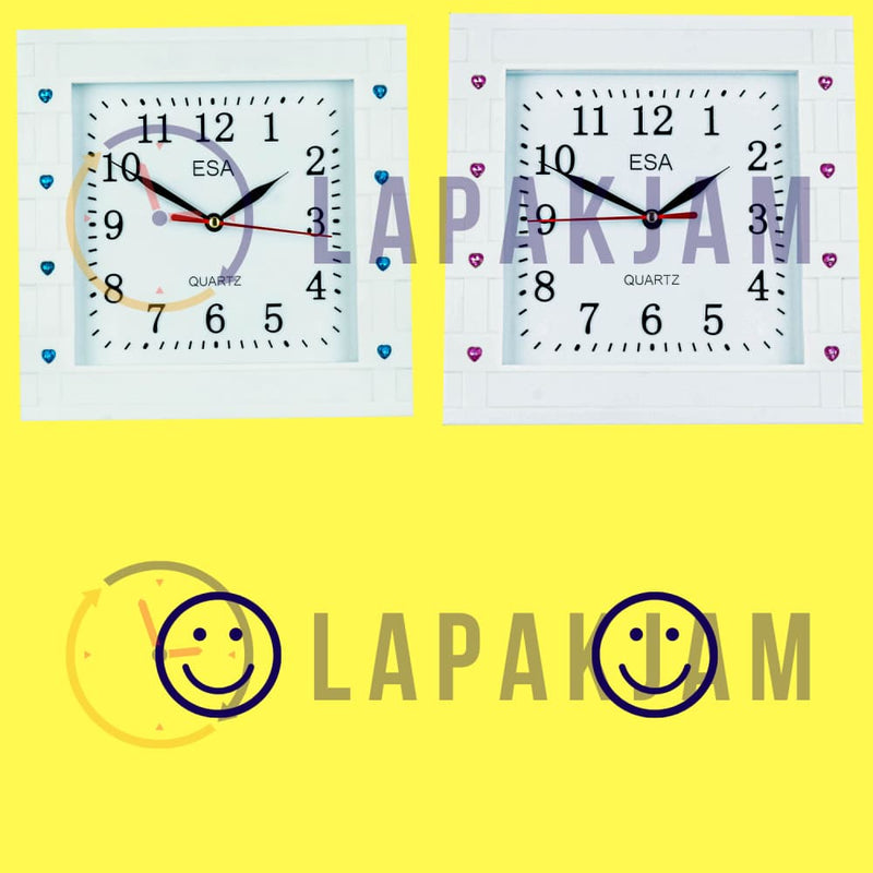Jam Dinding Analog Polos Minimalis Esa Biru JDESA231BIR