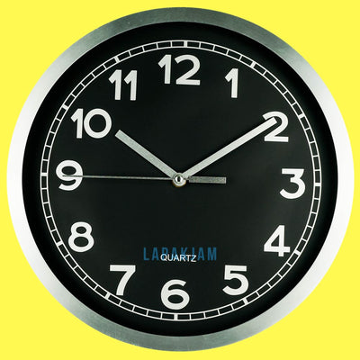 Jam Dinding Analog Polos Minimalis Stsinless Hitam JDST7120HIT