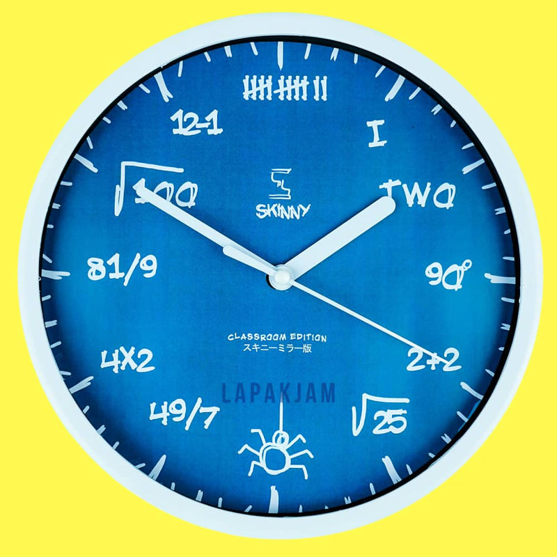 Jam Dinding Analog Polos Minimalis Skinny Biru JDSKINCLASSK1123-BIR