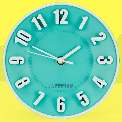 Jam Dinding Analog Polos Minimalis Kikai Biru JDKIKAKK-9618BIR