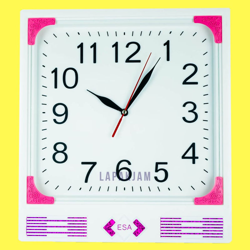 Jam Dinding Analog Polos Minimalis Esa Pink JDESA466PIN