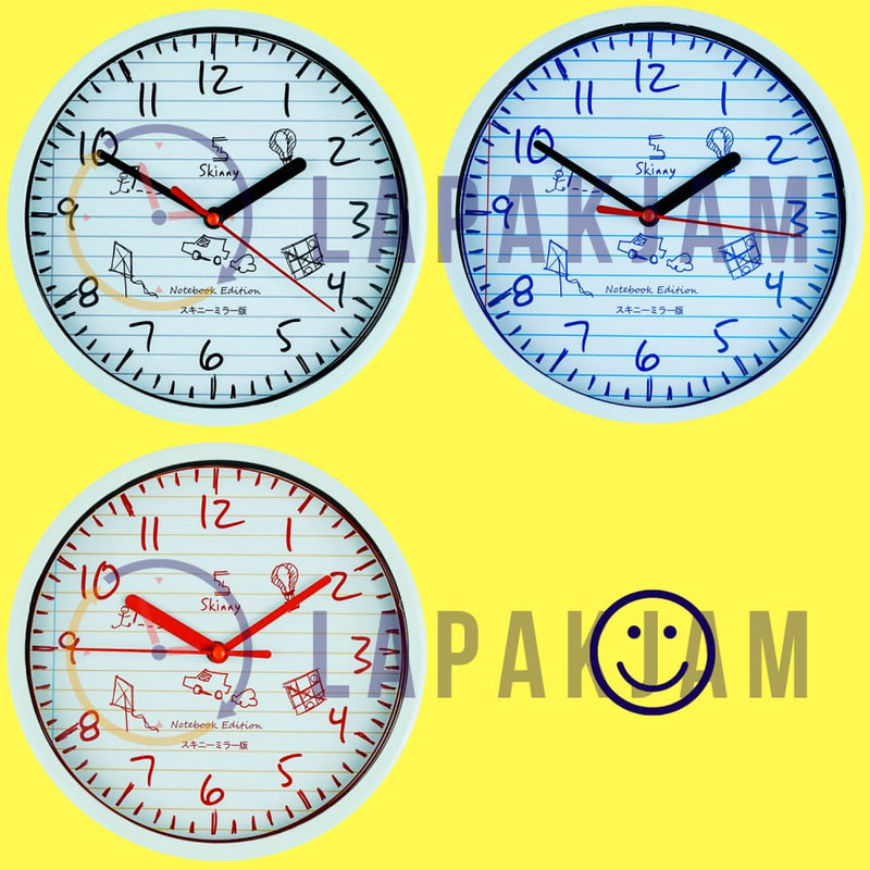 Jam Dinding Analog Polos Minimalis Skinny Red JDSKINNOTESK1189RED