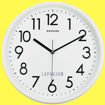Jam Dinding Analog Polos Minimalis Edison Putih JDEDEDW315TPUT