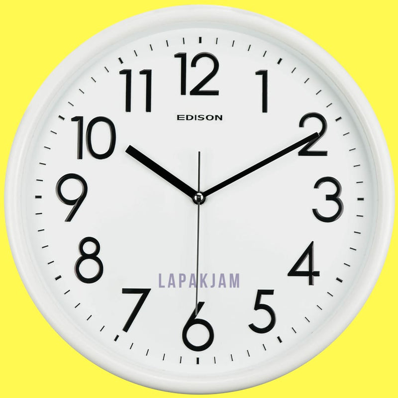 Jam Dinding Analog Polos Minimalis Edison Putih JDEDEDW315TPUT