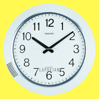 Jam Dinding Analog Polos Minimalis Sakana Putih JDSA370PUT