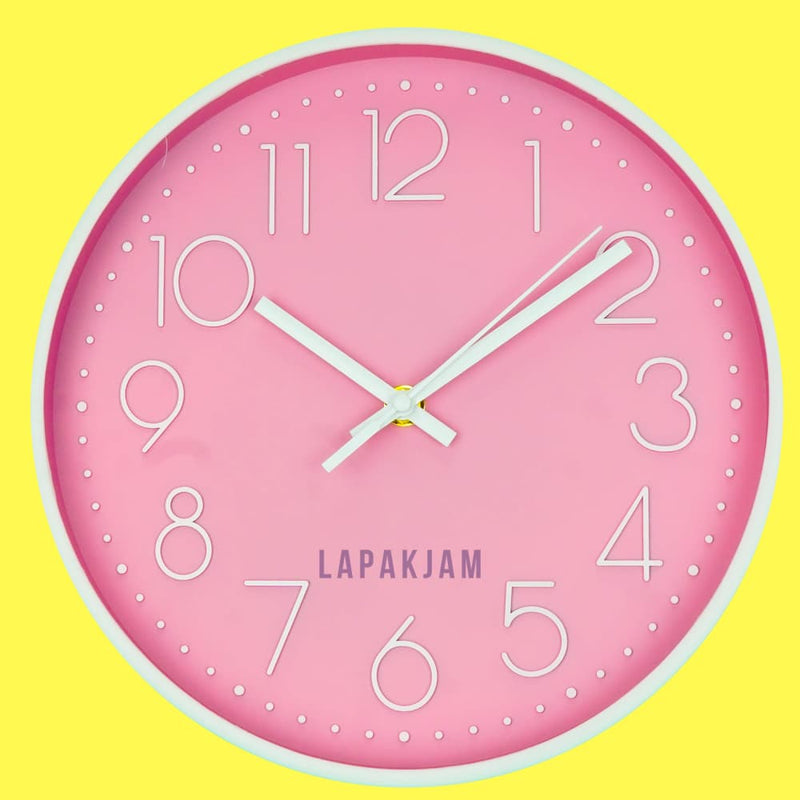 Jam Dinding Quartz Dekorasi Dinding Minimalis Murah Besar Alari RC-8101A Pink Biru Putih Modern