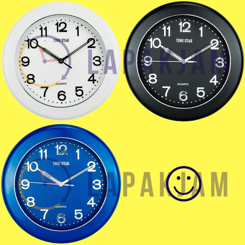 Jam Dinding Analog Polos Minimalis TimeStar Putih JDTI2129DWPUT