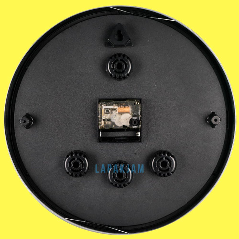 Jam Dinding Analog Polos Minimalis Stsinless Hitam JDST7120HIT