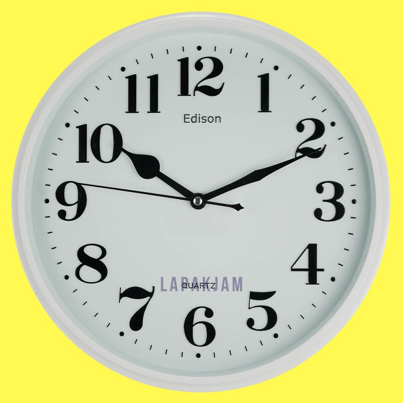 Jam Dinding Analog Polos Minimalis Edison Putih JDEDISEDW319T31PUT