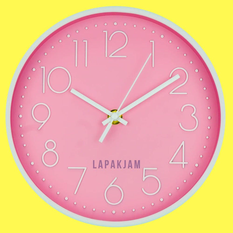 Jam Dinding Quartz Dekorasi Dinding Minimalis Murah Besar Alari RC-8101A Pink Biru Putih Modern