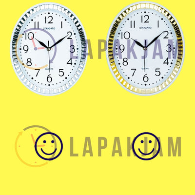 Jam Dinding Analog Polos Minimalis Standard Silver JDSTAN121PPUTSIL