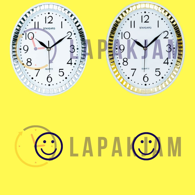 Jam Dinding Analog Polos Minimalis Standard Silver JDSTAN121PPUTSIL