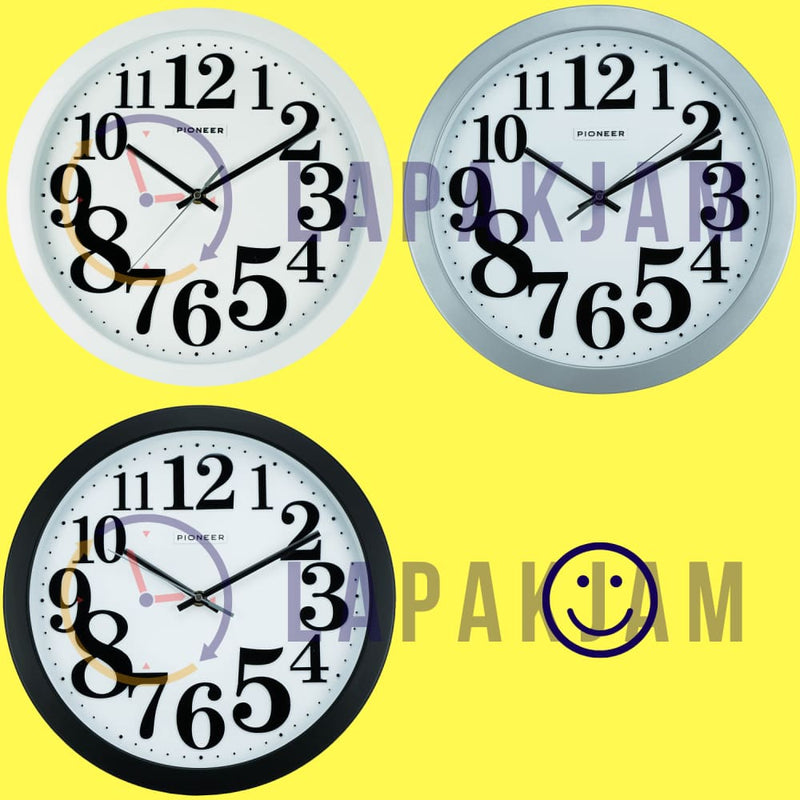 Jam Dinding Analog Polos Minimalis Pioneer Putih JDONPT2DWHI