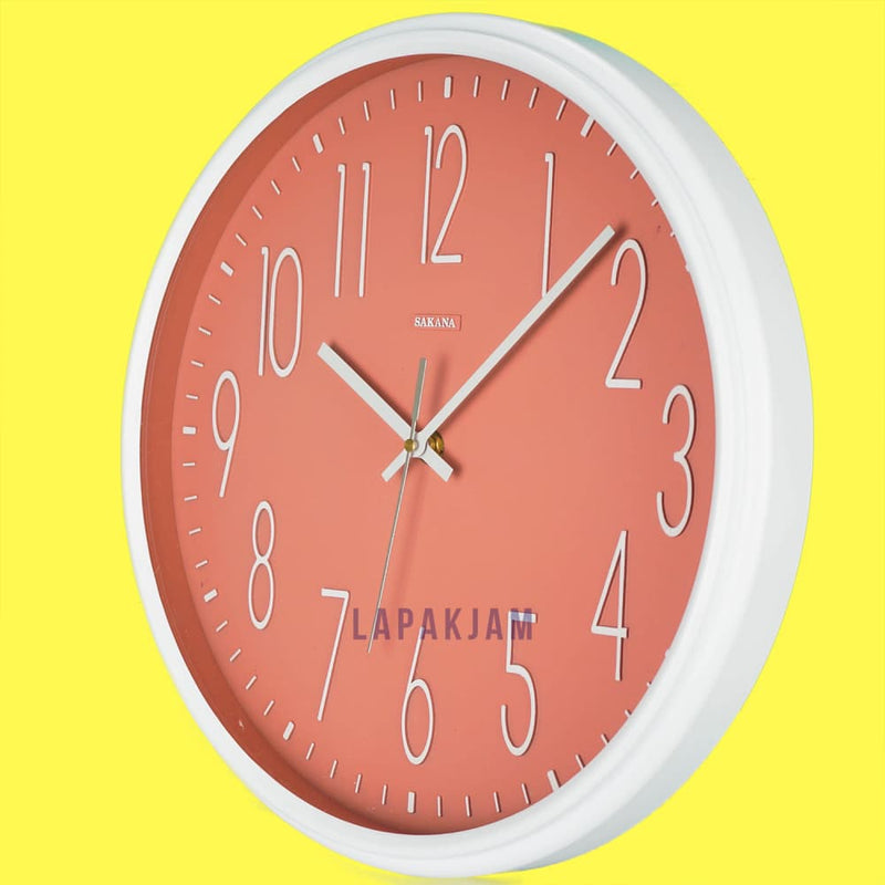 Jam Dinding Analog Polos Minimalis Sakana Putih JD15SAK9PN