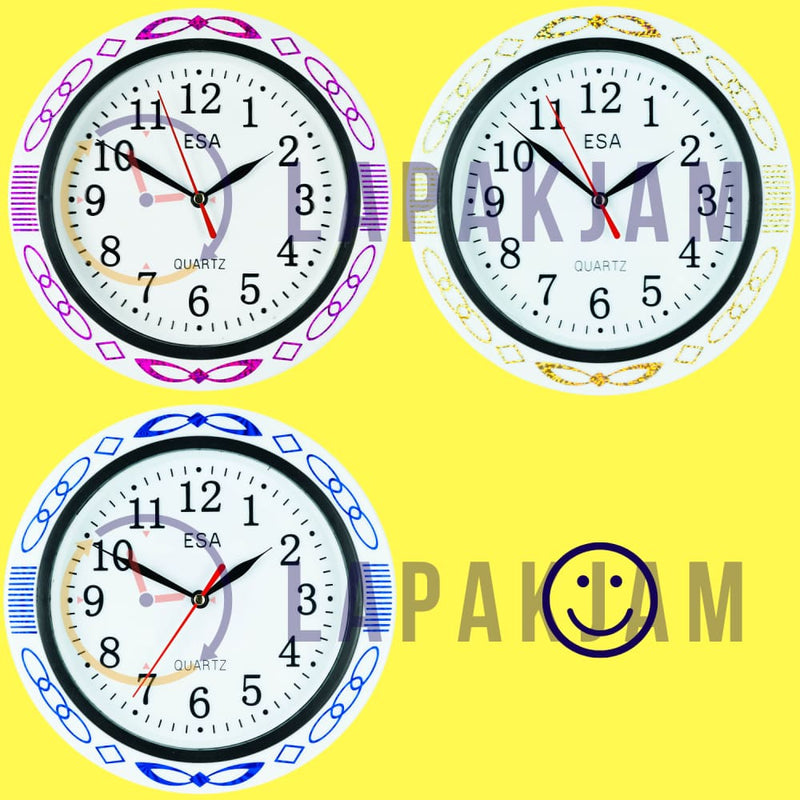 Jam Dinding Analog Polos Minimalis Esa Pink JD025ESA736PIN