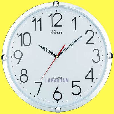 Jam Dinding Analog Polos Minimalis Pioneer Putih JD00205P11WHI