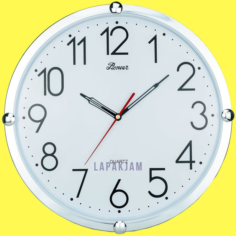 Jam Dinding Analog Polos Minimalis Pioneer Putih JD00205P11WHI