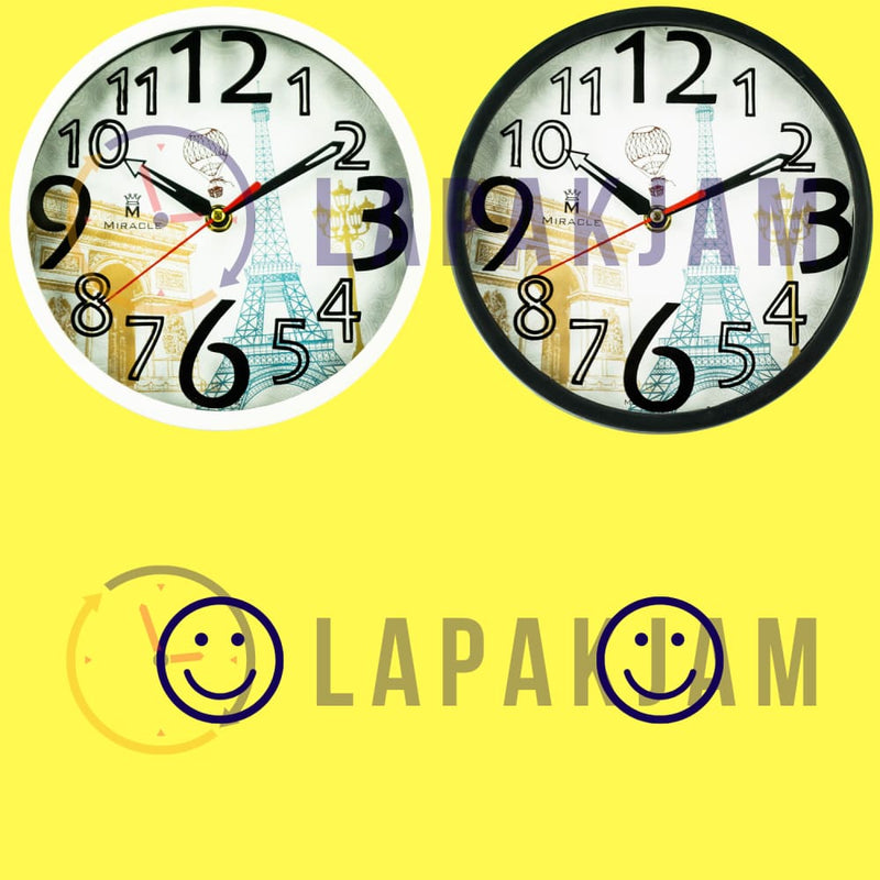 Jam Dinding Analog Polos Minimalis Miracle Putih JDMIRAM26VT02PUT