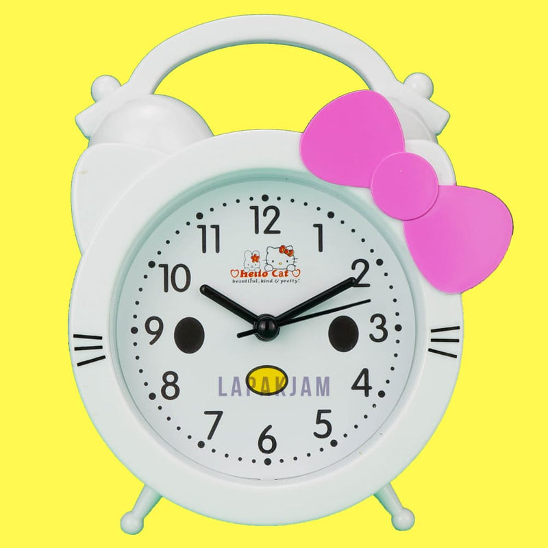 Jam Weker Analog Polos Minimalis No Brand Pink WEHS-613PIN