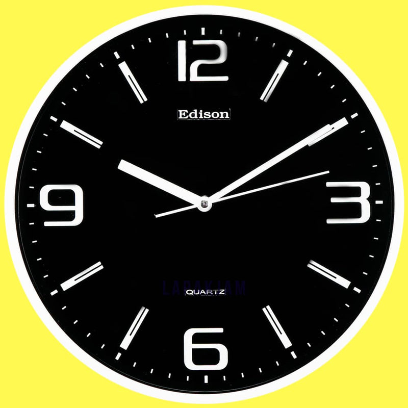 Jam Dinding Analog Polos Minimalis Edison Hitam JDEDEDW29TCHIT