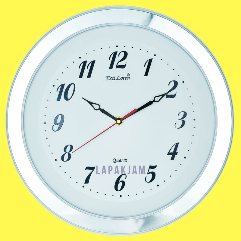 Jam Dinding Analog Polos Minimalis Estiloren Putih JD00S227DWHI