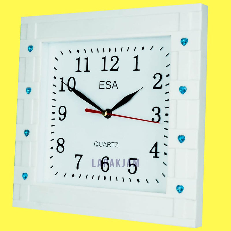 Jam Dinding Analog Polos Minimalis Esa Biru JDESA231BIR