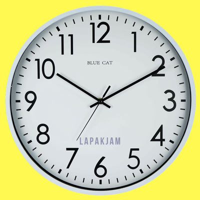 Jam Dinding Analog Polos Minimalis Bluecat Putih JDBLUEBC3002PUT