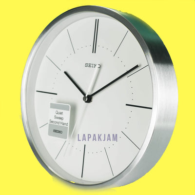 Jam Dinding Analog Polos Minimalis Seiko Silver JDSEQX715SSTA