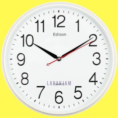 Jam Dinding Analog Polos Minimalis Edison Putih JDEDEDW31T-1PU