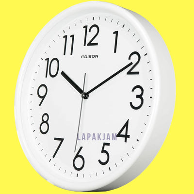 Jam Dinding Analog Polos Minimalis Edison Putih JDEDEDW315TPUT