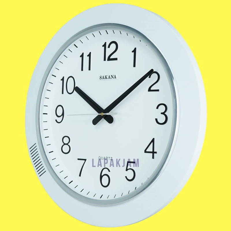 Jam Dinding Analog Polos Minimalis Sakana Putih JDSA370PUT