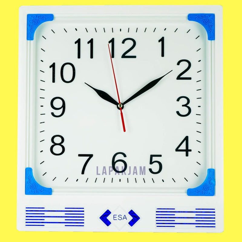 Jam Dinding Analog Polos Minimalis Esa Biru JDESA466BIR