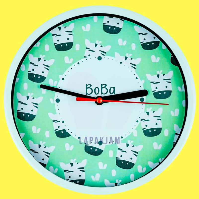 Jam Dinding Analog Animal Boba Zebra JDBOBABB1188ZEB