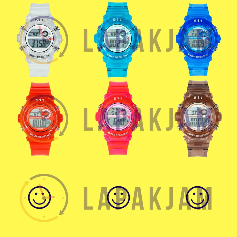 Jam Tangan Digital Sporty 511B2 Putih Transfaran JA511B2DTPUT