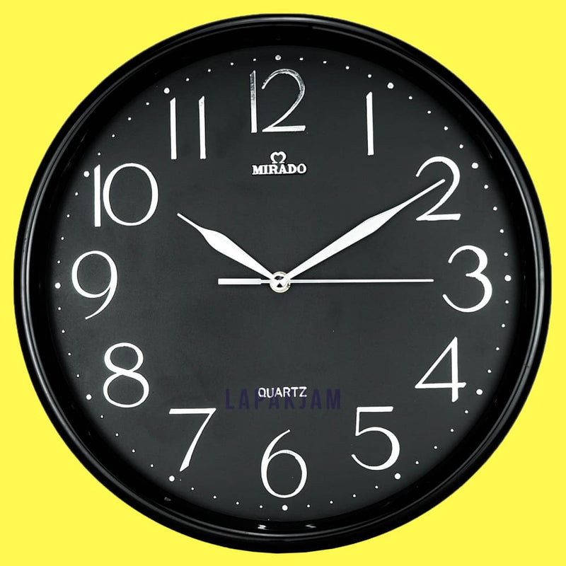 Jam Dinding Analog Polos Minimalis Mirado Putih JD65-801BABL
