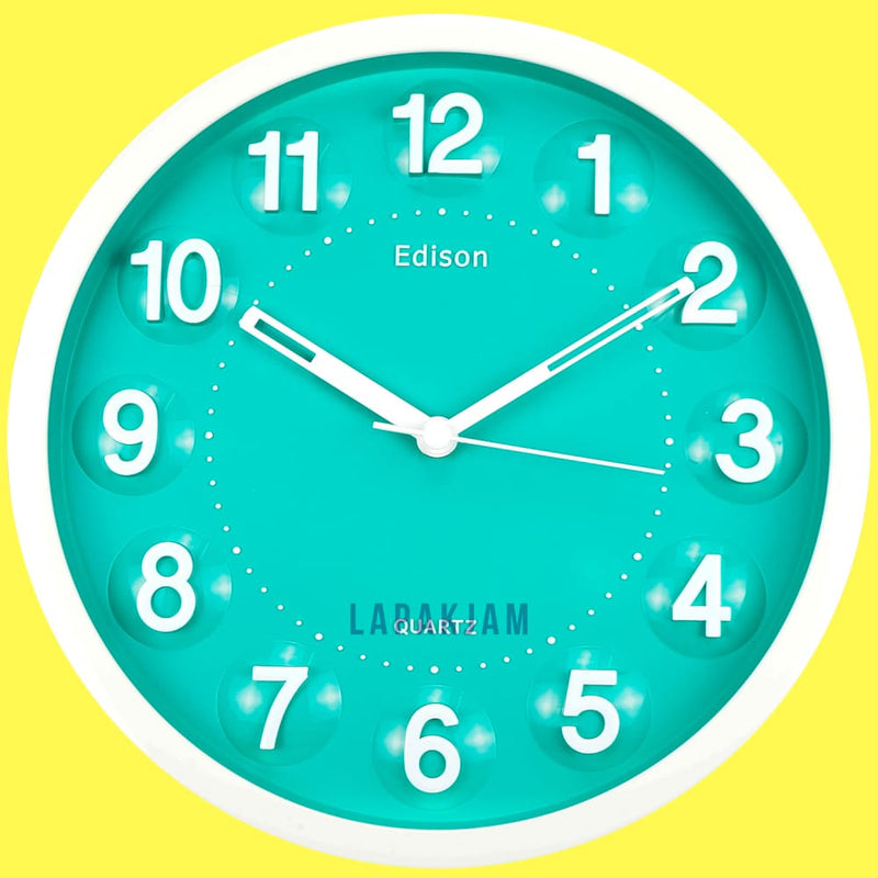 Jam Dinding Analog Polos Minimalis Edison Hijau JD00W22T2PUTHI