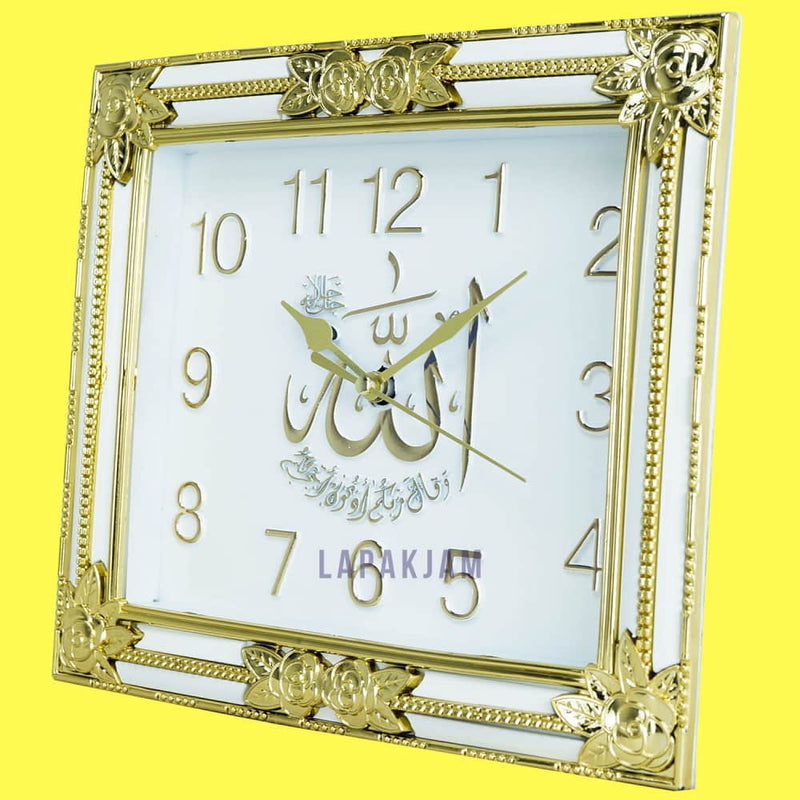 Jam Dinding Analog Kaligrafi Nikko Putih JDNINK8955PUT