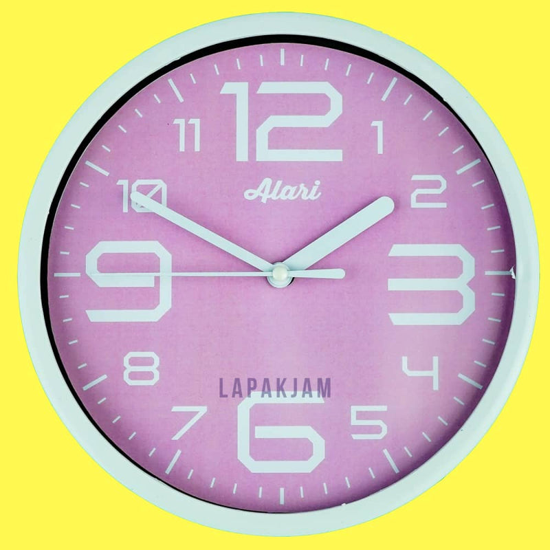 Jam Dinding Analog Polos Minimalis Alari Pink JDALARAL1154PIN