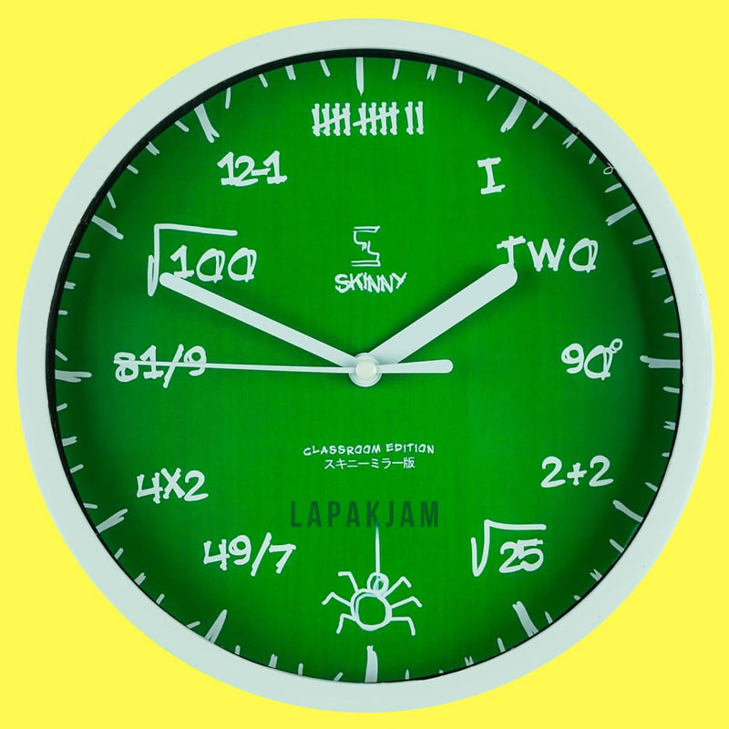 Jam Dinding Analog Polos Minimalis Skinny Hijau JDSKINCLASSK1123-HIJ