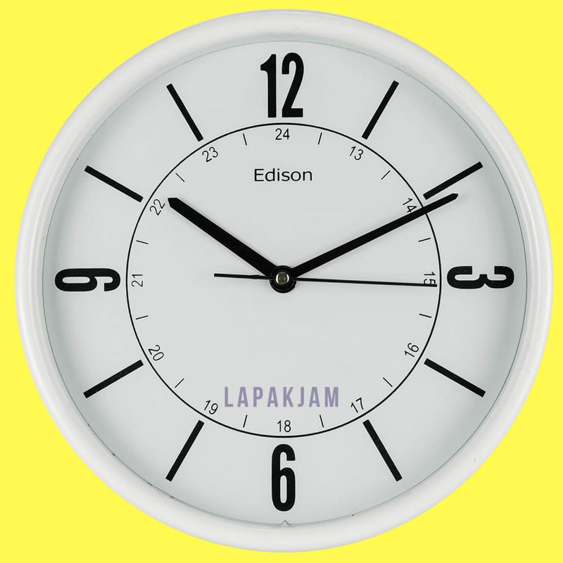 Jam Dinding Analog Polos Minimalis Edison Putih JDEDIEDW275-B2PUT