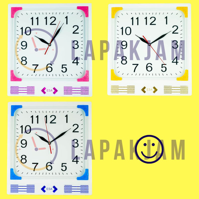 Jam Dinding Analog Polos Minimalis Esa Pink JDESA466PIN