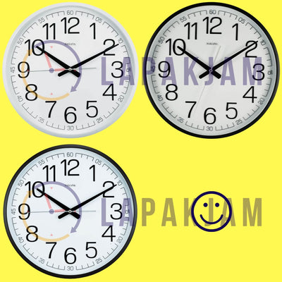 Jam Dinding Analog Polos Minimalis Sakana Putih JDSA468NPUT