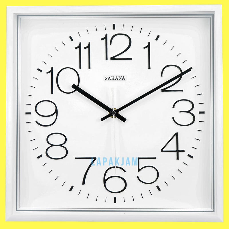 Jam Dinding Analog Polos Minimalis Sakana Putih JDSA007PUT